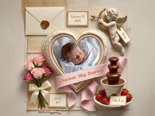 Valentine's Day Baby Birth Announcement