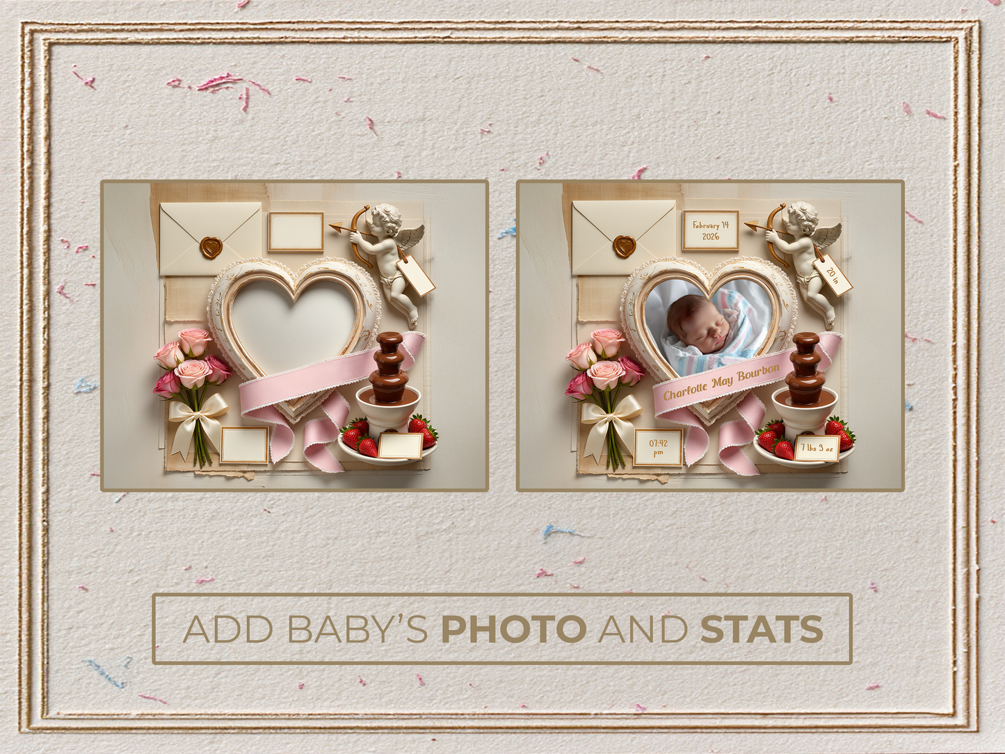 Valentine's Day Baby Birth Announcement