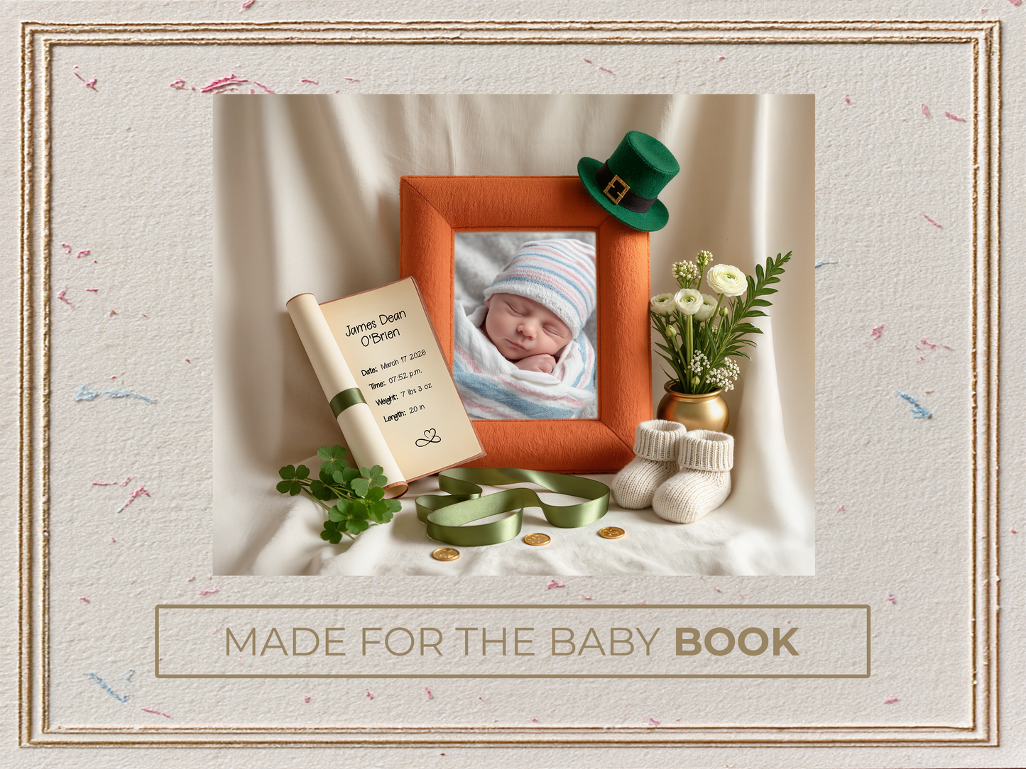 St. Patrick's Day Baby Birth Announcement