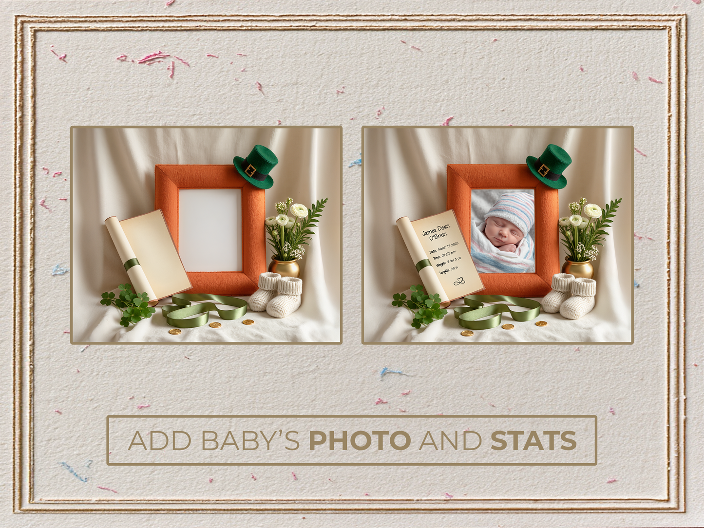 St. Patrick's Day Baby Birth Announcement