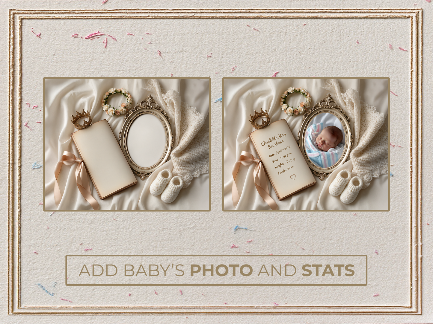 Ivory Baby Birth Announcement