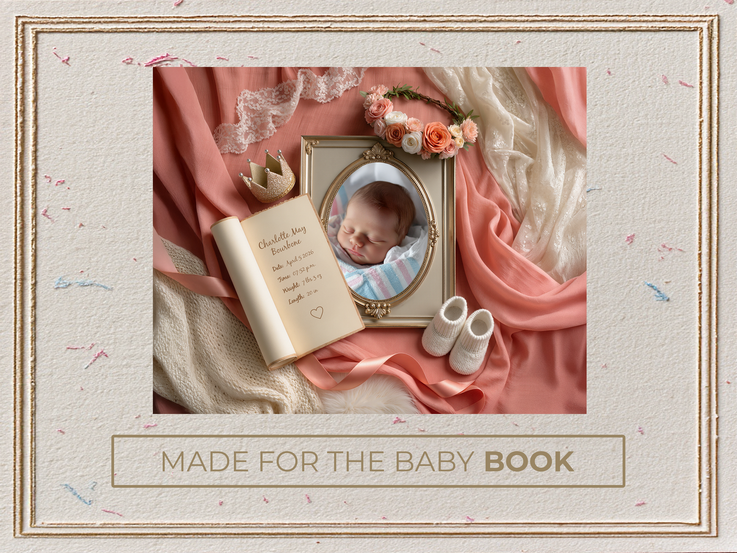 Coral Baby Birth Announcements