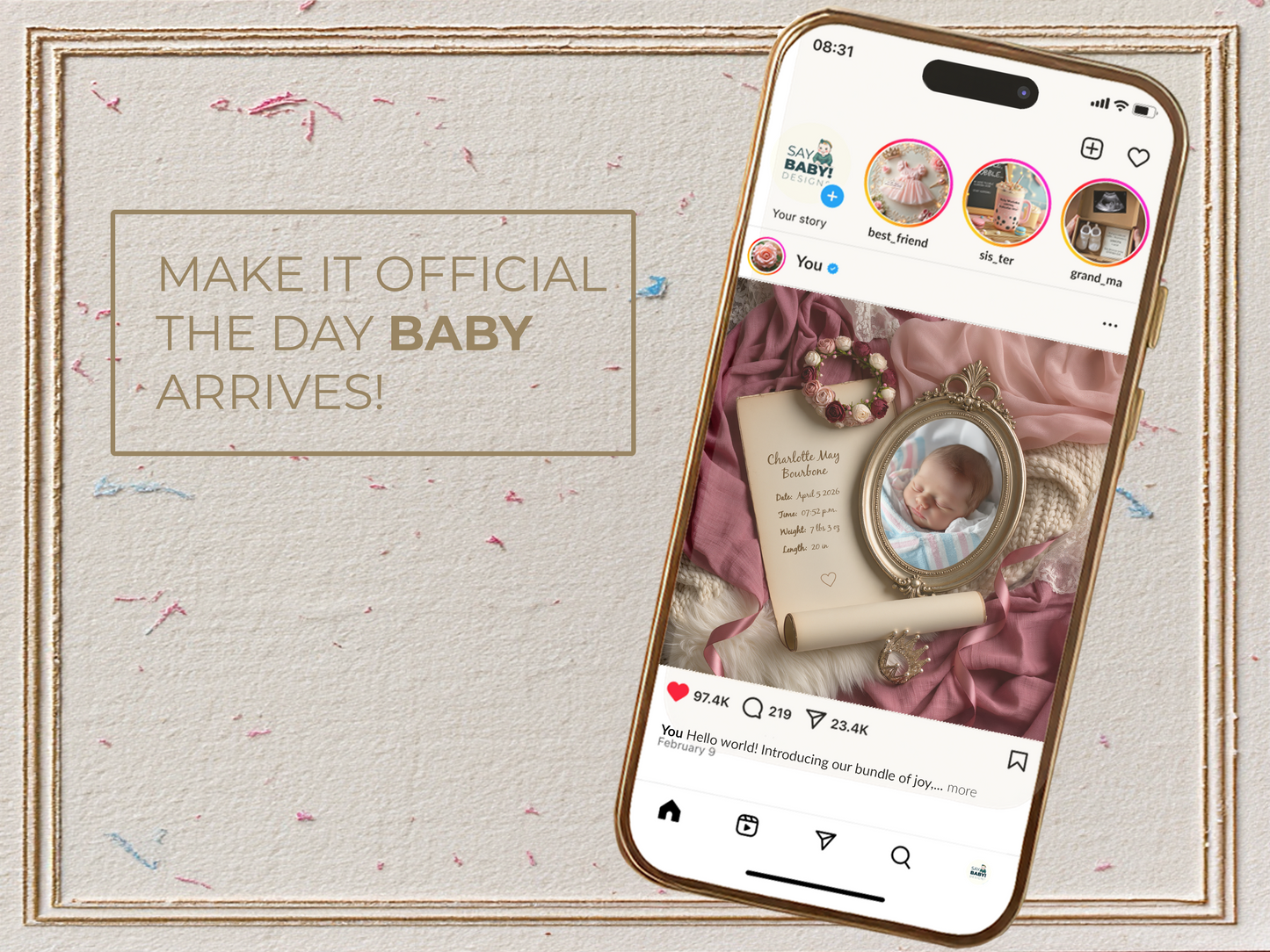 Berry Baby Birth Announcement