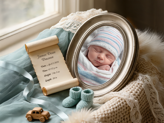 Baby Blue Birth Announcement