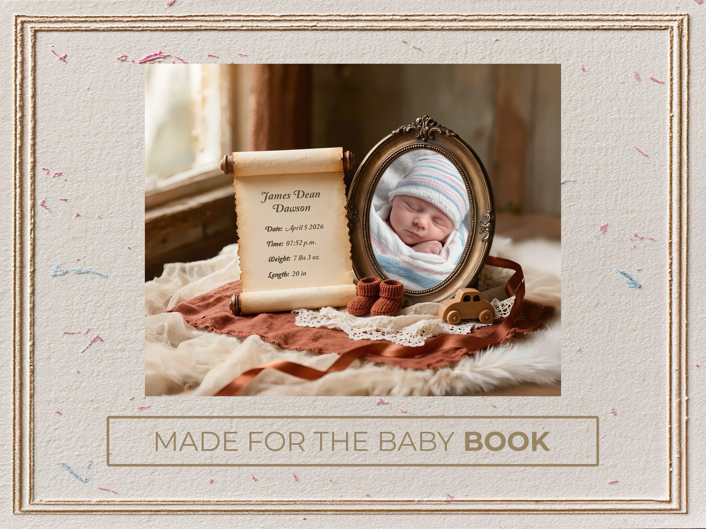 Vintage Baby Birth Announcement
