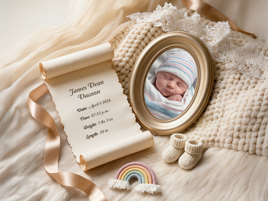 Rainbow Baby Birth Announcement