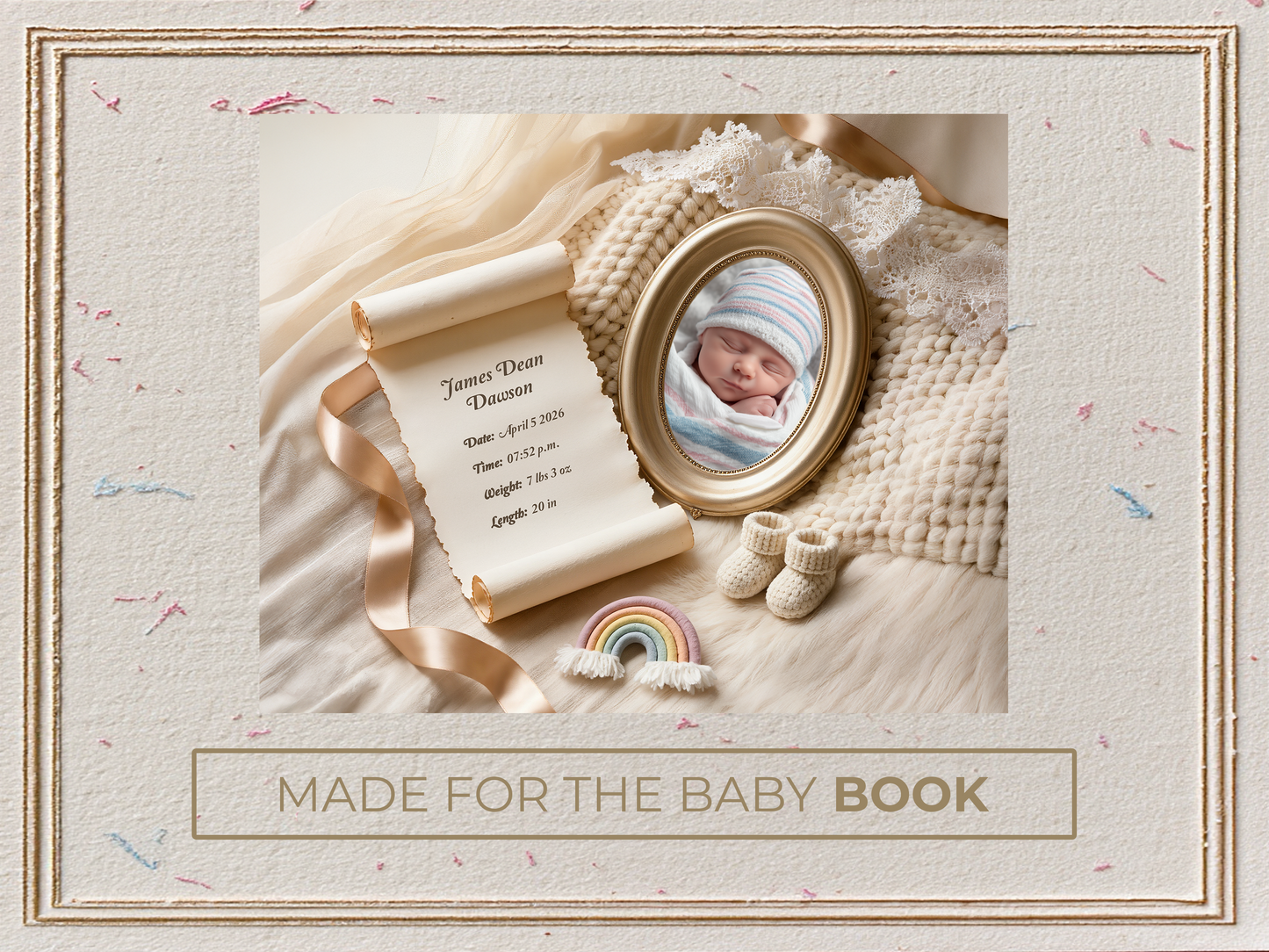 Rainbow Baby Birth Announcement