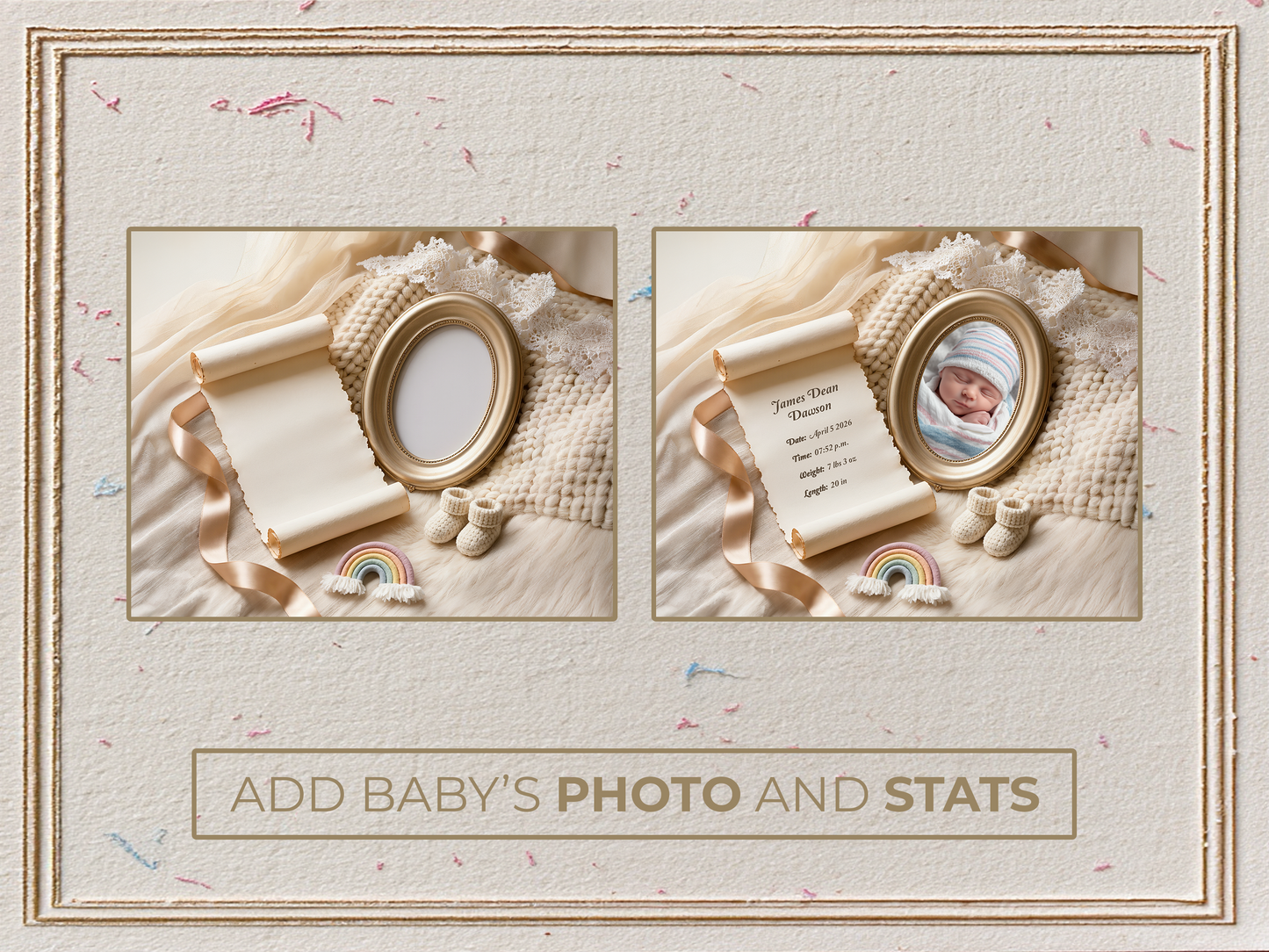 Rainbow Baby Birth Announcement