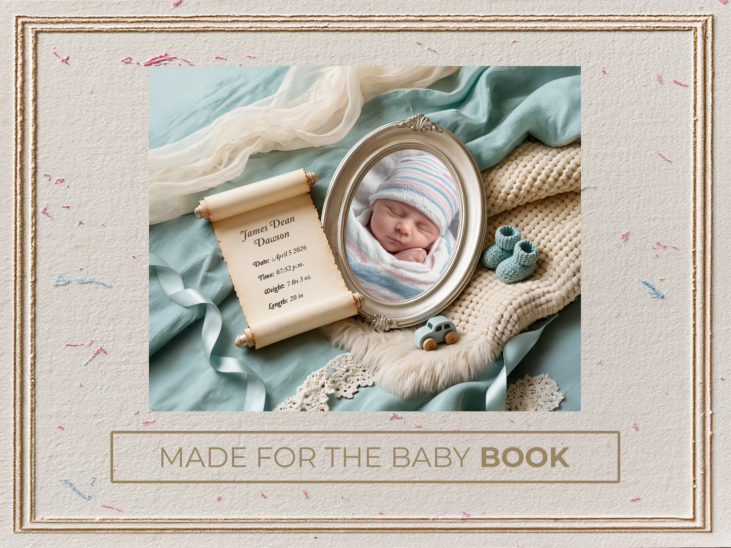 Aqua Baby Birth Announcement