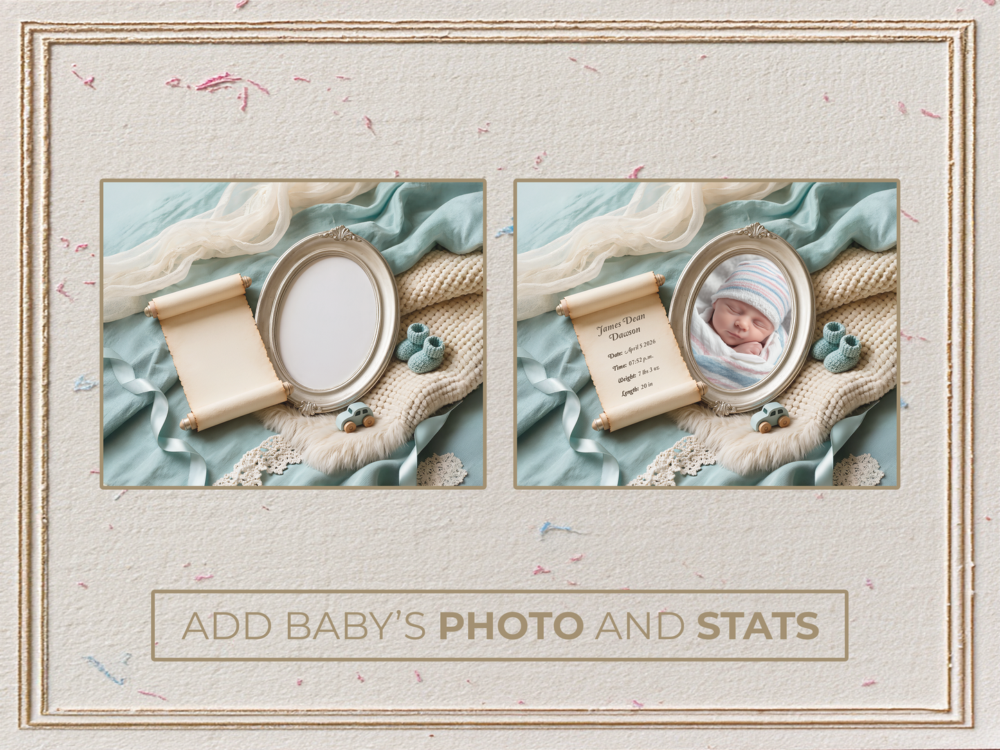 Aqua Baby Birth Announcement