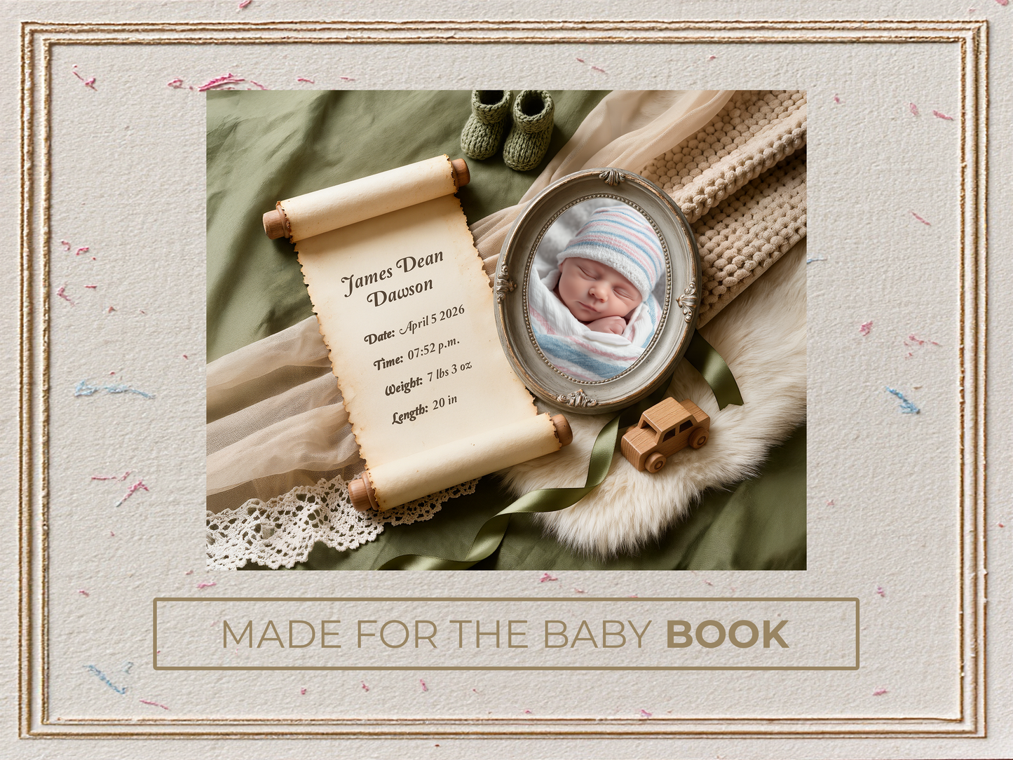 Olive Baby Birth Announcement