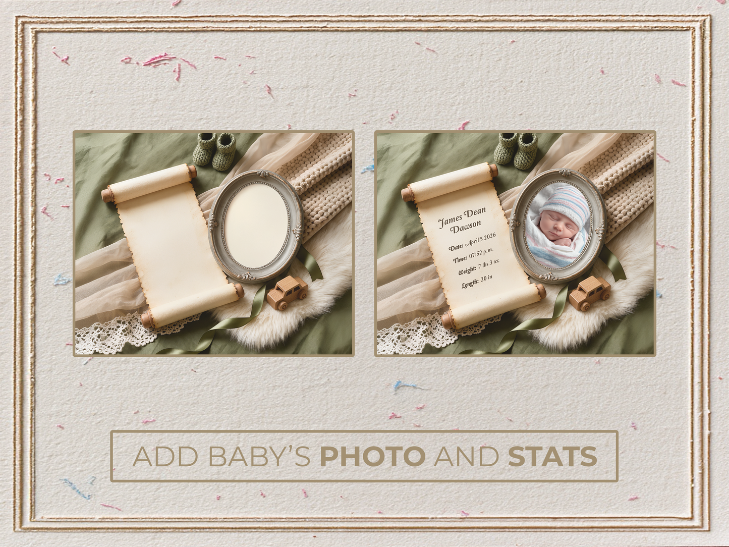 Olive Baby Birth Announcement