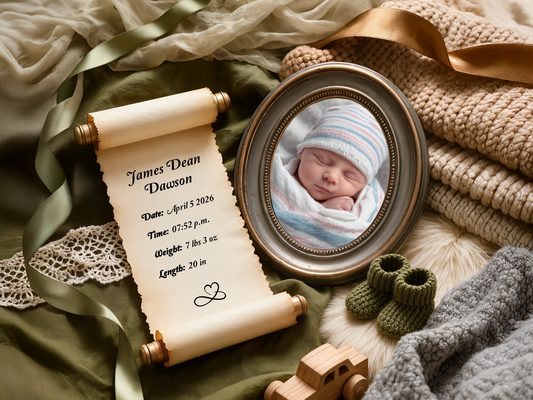 Moss Baby Birth Announcement