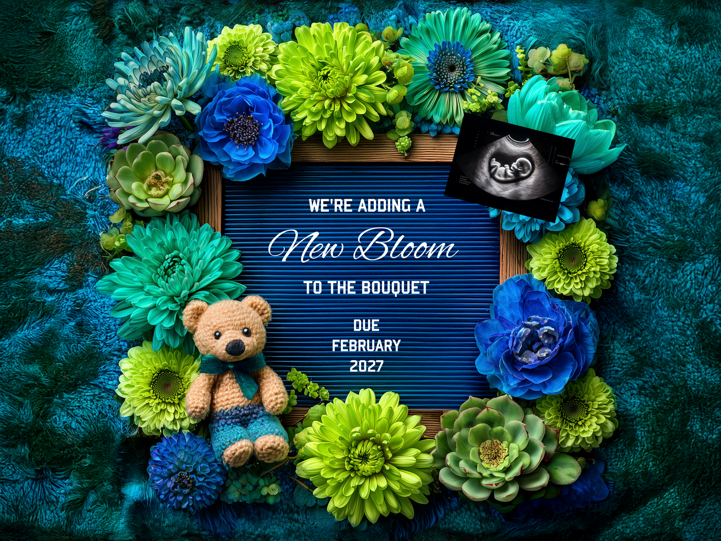 Baby in Bloom Pregnancy Announcement